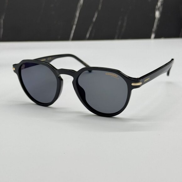 NEW CARRERA 314/S 0807 SUNGLASSES UNISEX BLACK ROUND EYEWEAR - Picture 1 of 7
